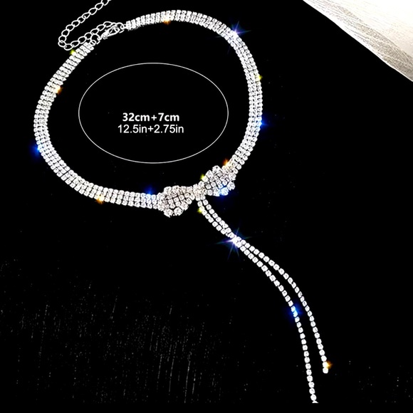 Glam Bow Bling Rhinestone Choker - Picture 3 of 3
